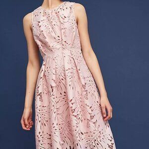 ANTHROPOLOGIE - EVA FRANCO - Palm & Lace Dress - size 0 (Pink)